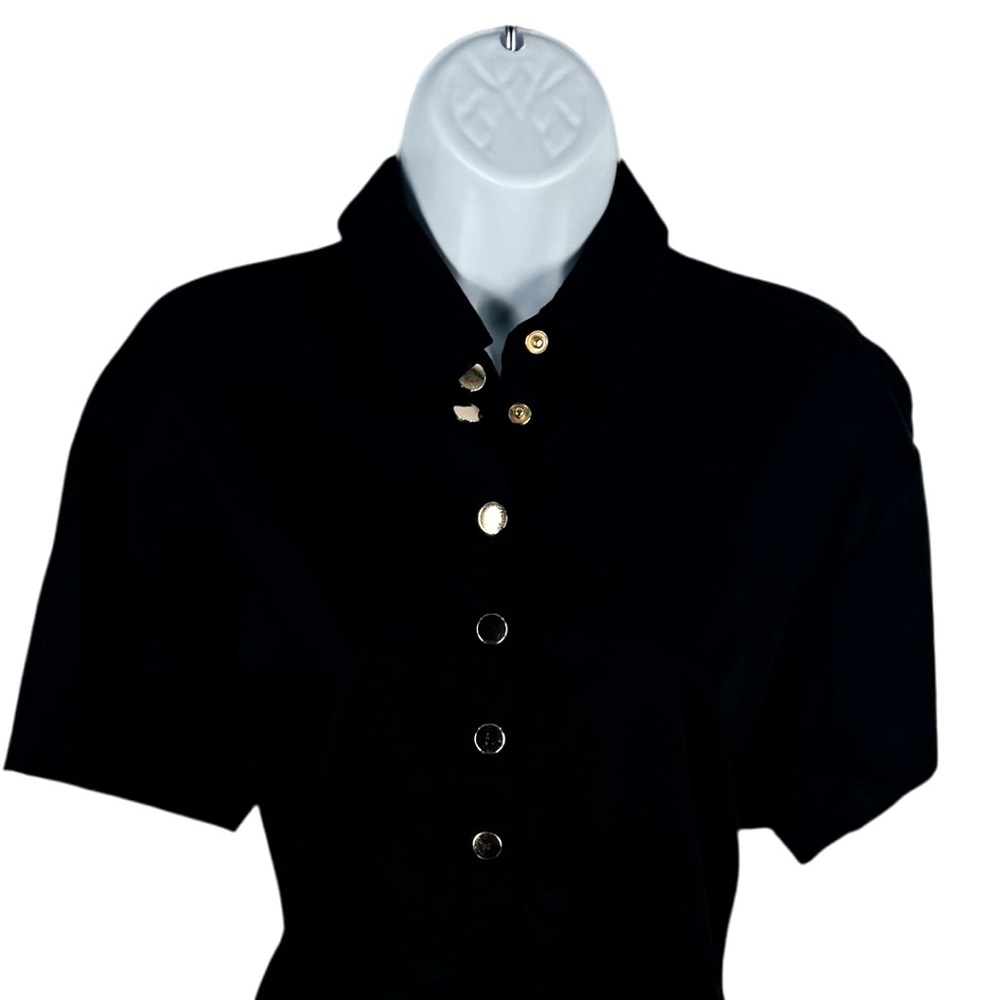 Pomander Place NEW Black Oakley Short Sleeve Relaxed Fit Mini Dress Size XS - Picture 5 of 12